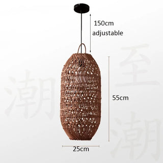 Rattan Pendant Light – Bamboo Woven Lamp with Eco Friendly LED Lighting