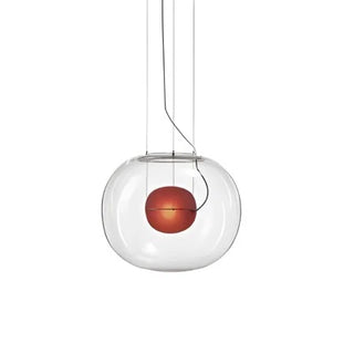 Red pearl sphere pendant light — luxury glass hanging lamp for dining room