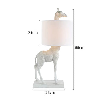 Gold finish giraffe lamp front — designer LED design