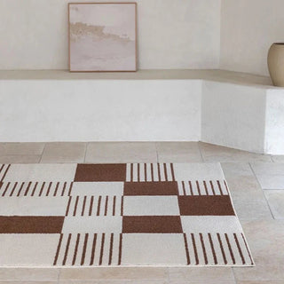 french tile decorative area rug intricate tile pattern carpet front view