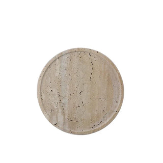 travertine stone plate earthworks handcrafted italia luxury minimalistic stone tray top view