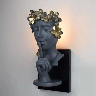 Decorative Wall Lamp – Sculpted Resin Butterfly Light With Gold Finish
