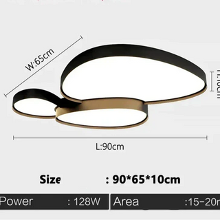 Black Iron Ceiling Light – Modern LED Surface Mount Fixture for Living Room