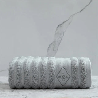 sustainable cotton soft quick-drying fiamma neri bath towel angle view