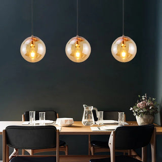 Modern Pendant Light – Gold Pendant Lamp With Glass Shade & Warm Ambient Lighting