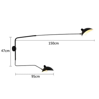Applique Murale Orientable | Applique Murale Industrielle Avec Bras Pivotant - Finition Noir Mat