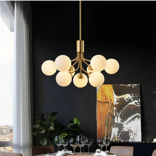 Modern Iron Chandelier | Frosted Glass Lighting with G9 Socket Lamp for Living Room