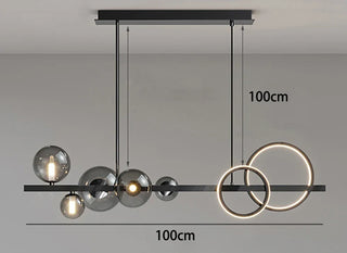 Contemporary Pendant Light – Alloy Cord Suspension Lamp with Remote Control