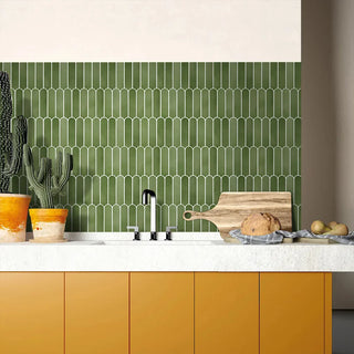 toscana tile panels deep green eco vinyl self adhesive matte finish close-up