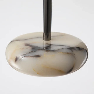 Natural Stone Pendant Light – Black Bedroom Lighting with Metallic Iron Finish