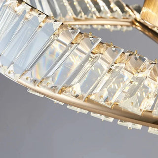 Designer Ceiling Light – Modern Crystal Ring Fixture with Gold Chandelier