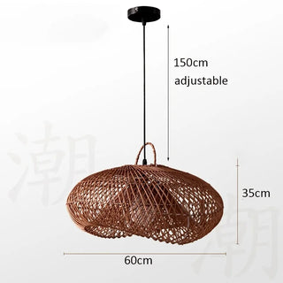 Rattan Pendant Light – Bamboo Woven Lamp with Eco Friendly LED Lighting