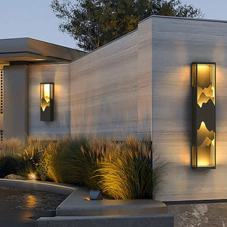 Modern Garden Wall Light – Outdoor Wall Sconce with Mountain Landscape Design