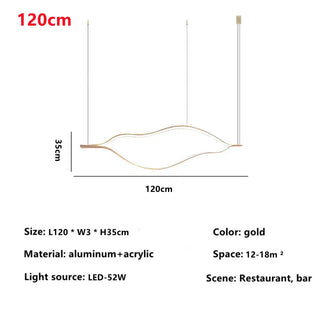 Postmodern Chandelier | Gold Aluminum LED Fixture with Remote Control Lighting