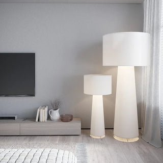 Nordic Fabric Floor Lamp – Scandinavian LED Reading Lamp with Chrome Base