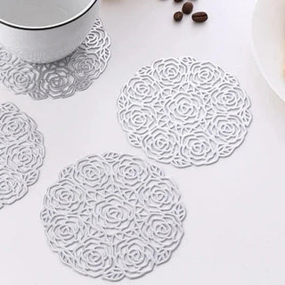 heat insulation placemats recycled pvc coasters non slip table mats close-up