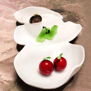 three-grid ceramic plate earthworks handcrafted organic kitchen plate dishwasher safe side view