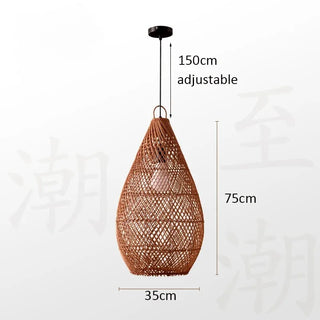 Rattan Pendant Light – Bamboo Woven Lamp with Eco Friendly LED Lighting