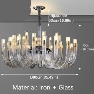 Glass Chandelier – Modern Clear Glass Pendant with Integrated LED Lighting