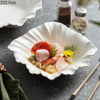 ceramic bowl earthworks handcrafted porcelain tableware folded shell design dishwasher safe side view