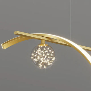 Minimalist Chandelier – Modern Pendant Light With Clear Glass & Iron Fixture