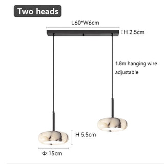 Natural Stone Pendant Light – Black Bedroom Lighting with Metallic Iron Finish