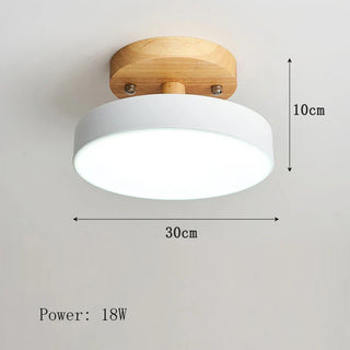 Nordic Wooden Ceiling Light – Scandinavian LED Surface Mount Lamp with Warm Wood Finish