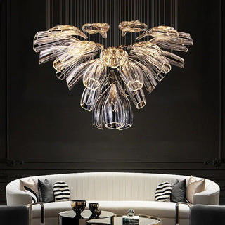 Modern Crystal Chandelier – Adjustable Brightness LED Steel Fixture for Living Room