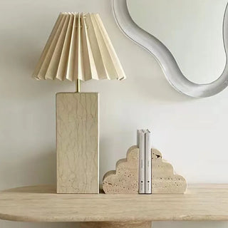 marble bookends travertine stone wave design handcrafted elegance set side view