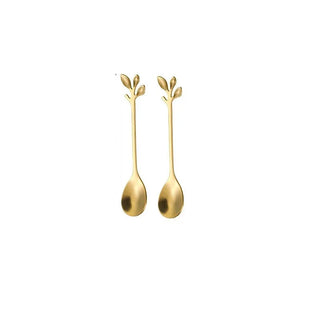 leaf spoon set durable stainless steel cutlery eco friendly utensils side view
