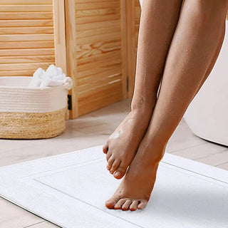 cotton quick-drying antalya plush bath towel rug side view