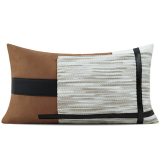 italian cushion cover luxury throw pillow case vegan leather detail 30x50 cm front view