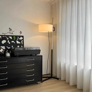 Spanish Floor Lamp – Modern Metal Base with Fabric Shade | LED Ambient Lighting