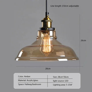 Smoked Glass Pendant Light - Modern LED Aluminium Lamp for Living Rooms
