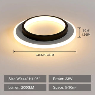 Black Acrylic Ceiling Light – Modern Living Room LED Fixture by Lumavera