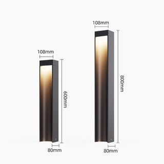 Outdoor LED Floor Lamp – Black Aluminum Garden Pathway Lighting with Warm White LED Light
