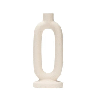 scandinavian candle holder minimalist oblong ceramic stick stand elegant decor front view