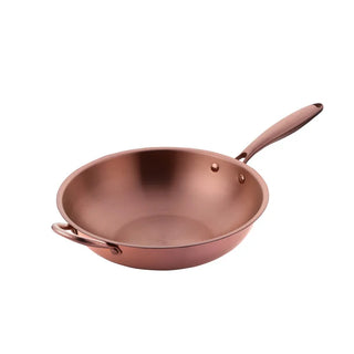 non stick frying pan hamptons cookware set rose gold stainless steel eco friendly front view
