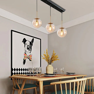 Nordic Glass Pendant Lamp – Cord Pendant Light with Grey Brown Lampshade
