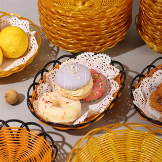 Woven rattan fruit basket
