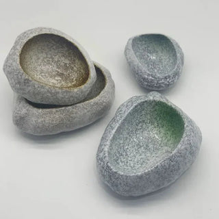 handcrafted ceramic bowl earthworks japanese natural stone porcelain dining set angle view