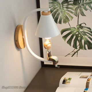 Nordic Wall Sconce – Poetic Bedroom Wall Light | Iron, Wood & Resin Design