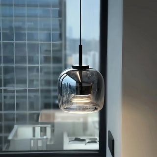 Nordic Glass Pendant Light – Minimalist Pendant Light with Polished Steel Finish