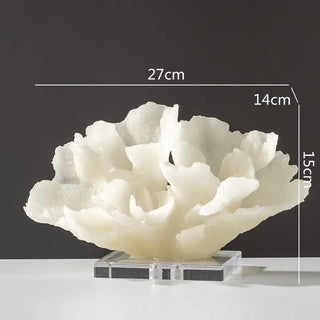 handcrafted resin coral figurine sculpture with crystal accents lifestyle view
