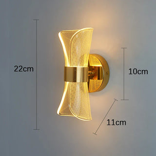 Gold Metal Wall Light – Contemporary LED Wall Sconce with Acrylic Diffuser