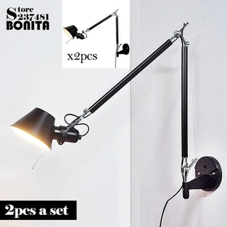Black Wall Light – Adjustable Aluminum LED Reading Lamp with Directable Arm