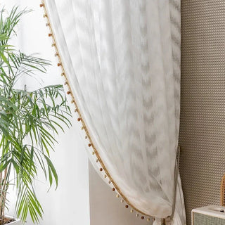 luxury white ripple sheer curtain grommet top fiamma neri close-up