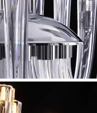Glass Chandelier – Modern Clear Glass Pendant with Integrated LED Lighting