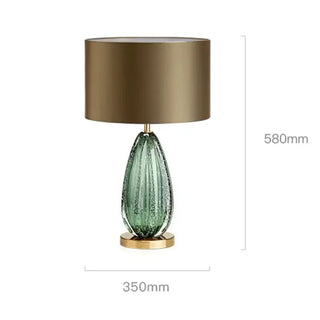 Vintage Bedside Lamp – Striated Glass Table Lamp with Gold Aluminium Base