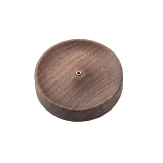 black walnut incense holder wooden base tray natural wood accessory front view